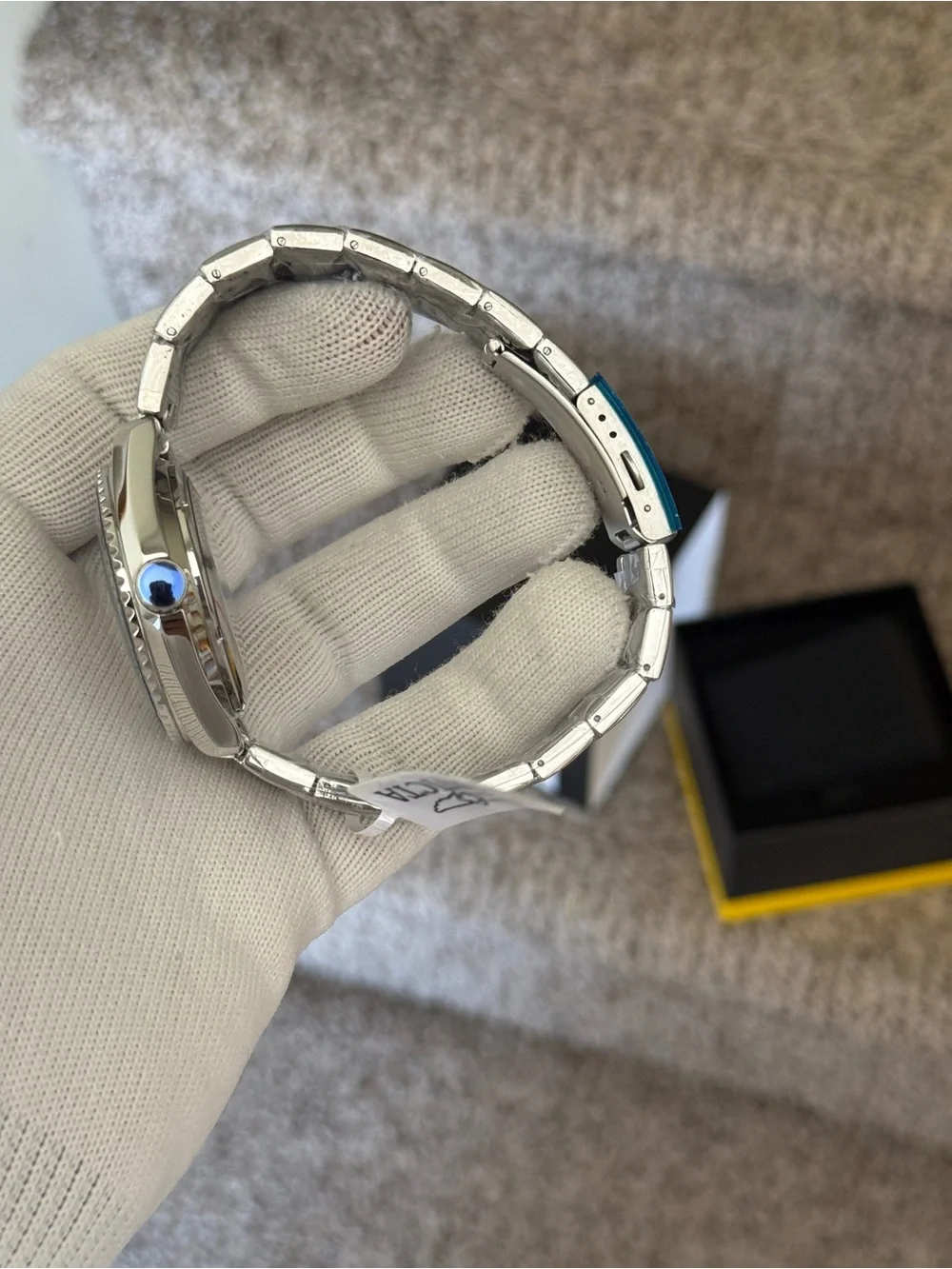 Invicta Silver Skeleton Mechanical Objet D Art Men Watch - Silver/Gold Dial